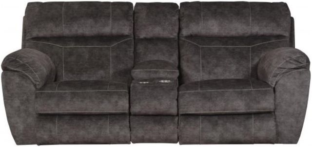 Catnapper® Sedona Smoke Power Reclining Lay Flat Console Loveseat with Storage and Cupholders-0