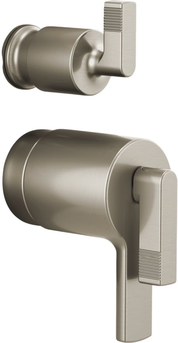 Brizo Kintsu® TempAssure® Brilliance® Luxe Nickel® 2-Piece Thermostatic Valve with Diverter Trim Lever Handle Kit-0