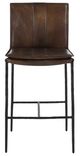 Classic Home Mayer Black/Truffle Brown 26" Leather Counter Stool-2