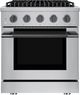 Hauslane HausPro 30" Stainless Steel Pro-Style Dual Fuel Range with Black Stainless Steel Knobs-0