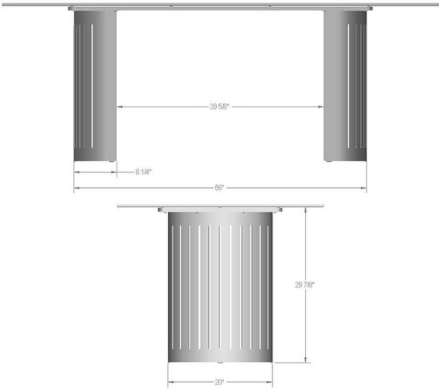 Amisco Customizable Rachel 84" Rectangular Dining Table with 0.5" Italian Porcelain on Glass Top-3