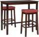 Linon Claridge 3-Piece Brown/Red Bar Table Set-0