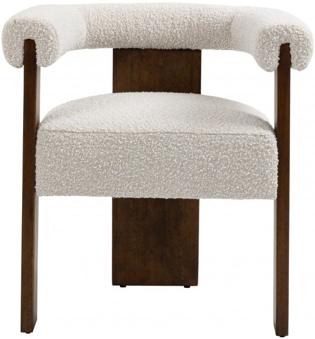 Meridian Furniture Barrel Cream/Walnut Dining Chair-1