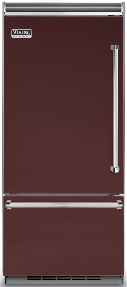 Viking® 5 Series 36 in. 20.4 Cu. Ft. Kalamata Red Built In Bottom Freezer Refrigerator-0