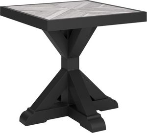 Signature Design by Ashley® Beachcroft Light Gray Aluminum/Resin Outdoor End Table with Black Base