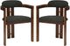 Armen Living Jazmin 2-Piece Charcoal/Walnut Dining Arm Chair Set-0