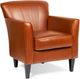Campio Furniture Legacy Leather Banks Dark Orange Chair-0