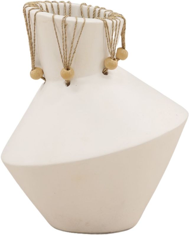 Dovetail Furniture Tavo 2-Piece White Vase Set-1