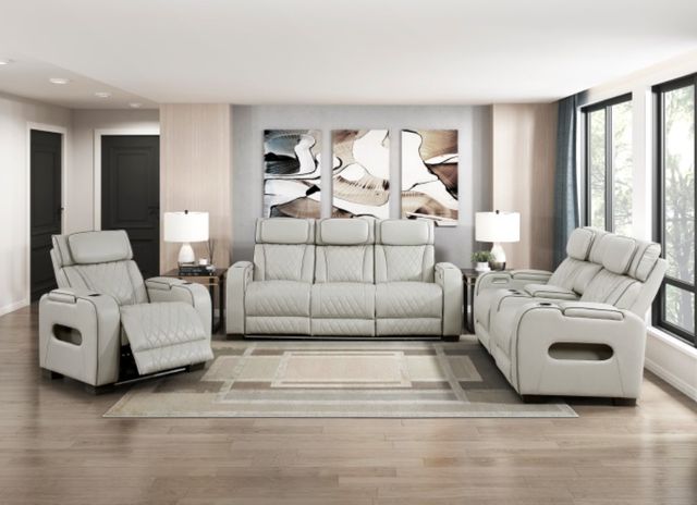 Homelegance® Fairway Taupe Power Recliner with Power Headrest-1