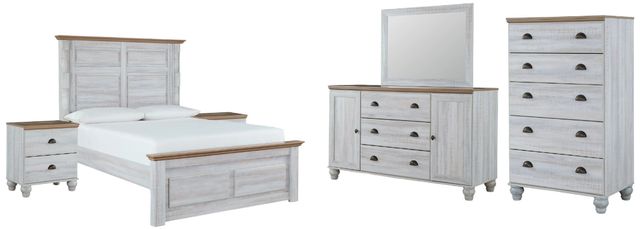 Signature Design by Ashley® Haven Bay 6-Piece Two-Tone Queen Panel Bed Set-0