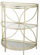 A & B Home 2-Tier Gold Teagan Metal Shelf With Glass -0