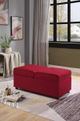 Mazin Furniture Denby Red Fabric Storage Ottoman/Chair-2