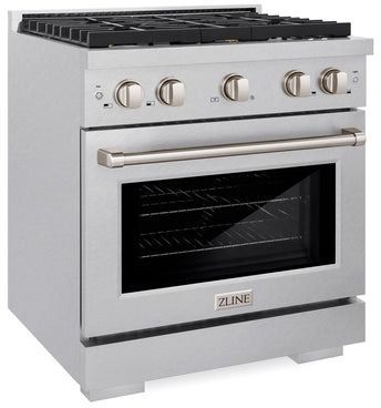 ZLINE 30" Satin Stainless Steel Pro Style Gas Range with 8 Burner Cooktop-3
