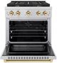 ZLINE Autograph Edition Paramount 30" Stainless Steel Pro Style Dual Fuel Range with Polished Gold Accents-1