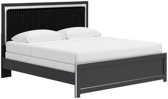 Signature Design by Ashley® Zuraleus Black King Upholstered Panel Bed-1