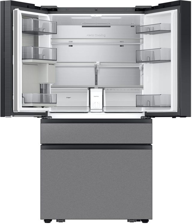 Samsung Bespoke 36" 22.5 Cu. Ft. Charcoal Glass/Stainless Steel Counter Depth French Door Refrigerator with AI Home and AI Vision Inside™-1