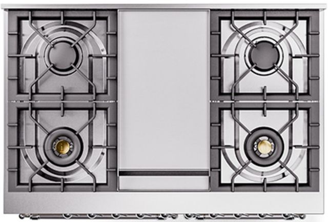 Ilve® Nostalgie II Series 40" Stainless Steel Pro Style Dual Fuel Range-2