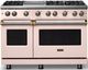 Viking® 5 Series 48" Blush Pro Style Gas (NG) Range with Brushed Brass Trim-0