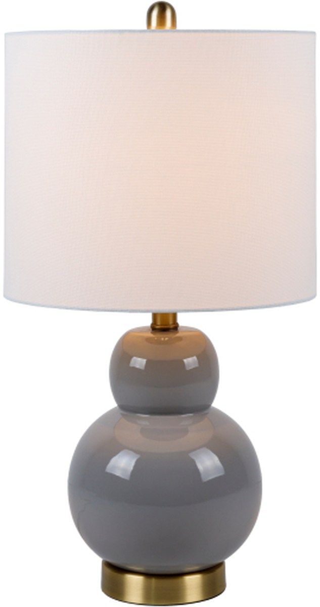 Surya Limestone Gray Glazed/White Lamp-1