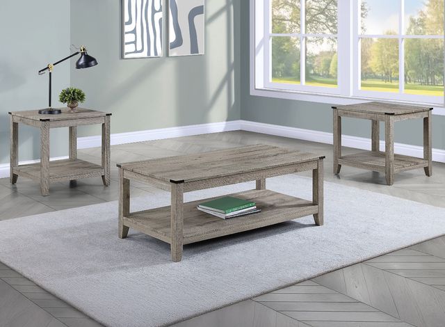 Crown Mark Milton 3-Piece Light Gray Occasional Table Set-1