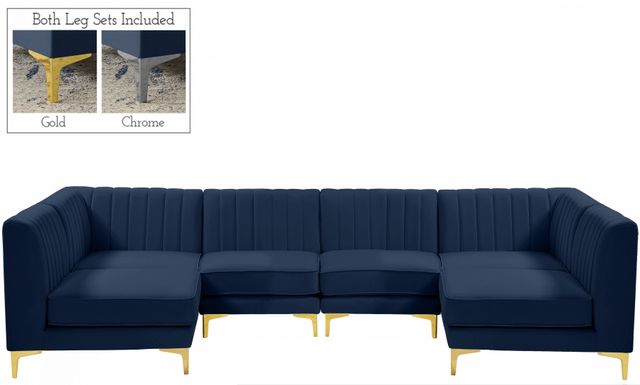 Meridian Furniture Alina Navy Velvet Modular Sectional-0
