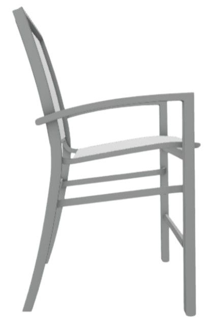 Telescope Casual Kendall Abalone/Graphite Aluminum/Fabric Outdoor Sling Stacking Balcony Height Arm Chair-2