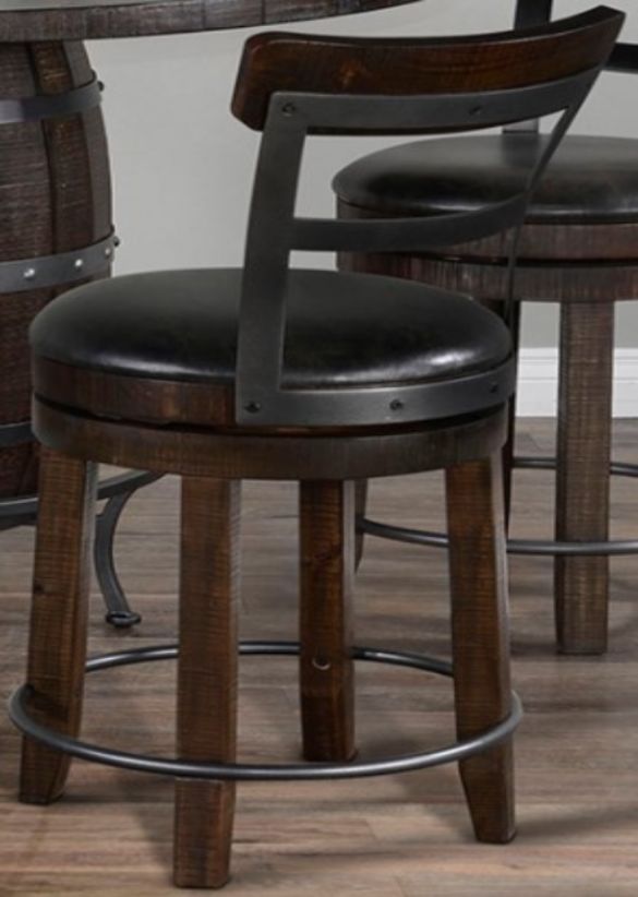 American Wholesale Furniture Farmstead 5-Piece Dark Brown Pub Dining Set-2