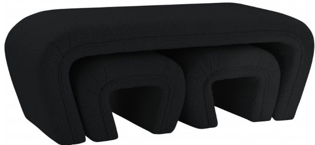 Meridian Furniture Odelia Black Boucle Bench-0