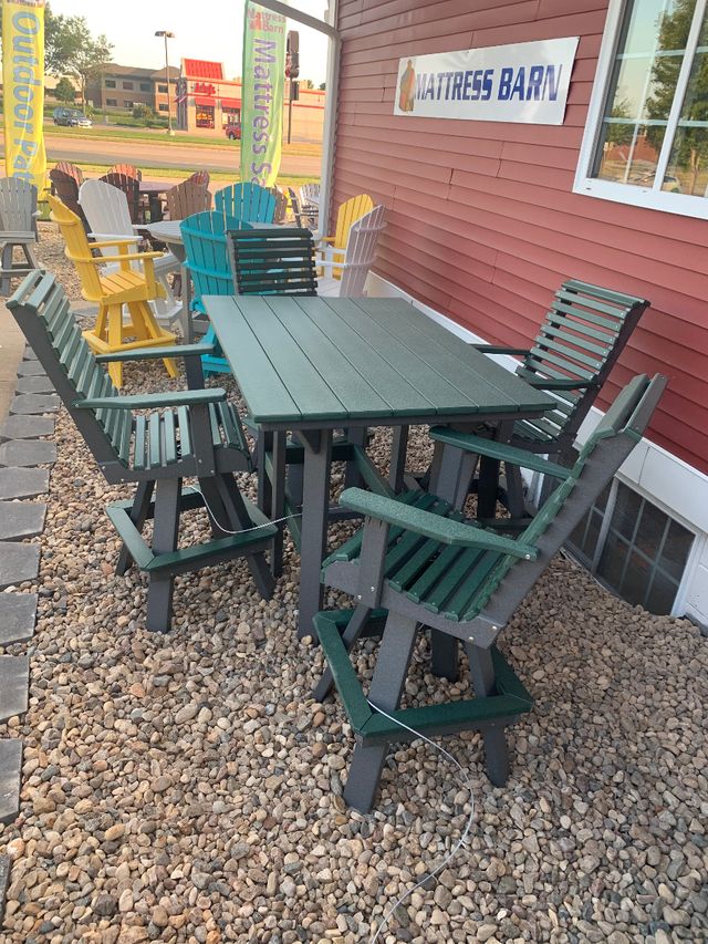 Creekside 7' Rectangle Bar Height Table with 6 Roll Back Swivel Bar Chairs-2