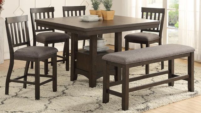 Urban Styles Furniture Kingston 6-Piece Chocolate Counter Height Dining Set-0