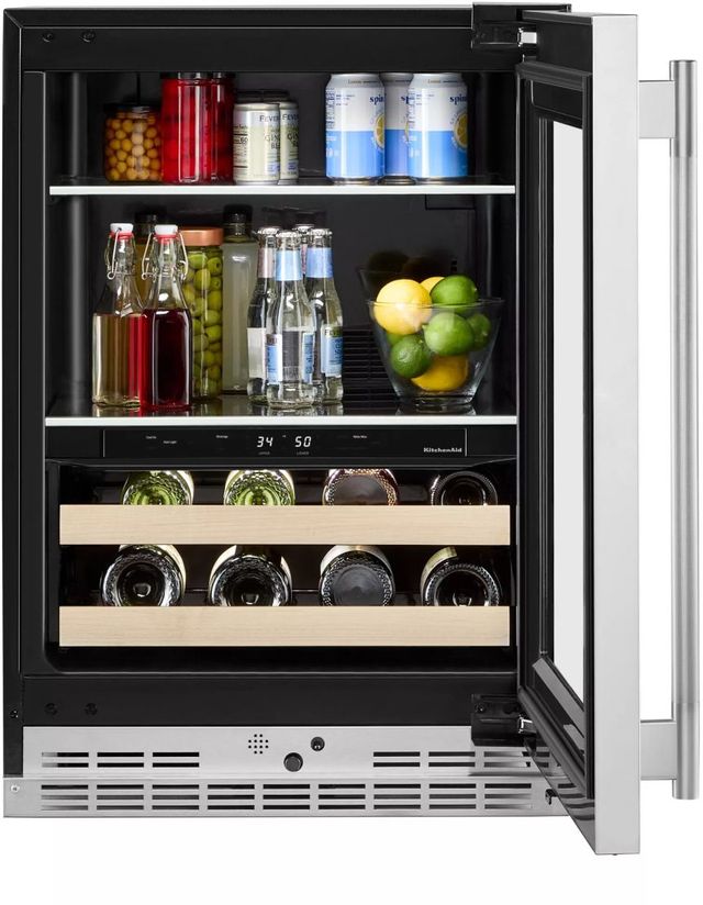 KitchenAid® 24" 4.8 Cu. Ft. PrintShield™ Stainless Steel Beverage Center -1