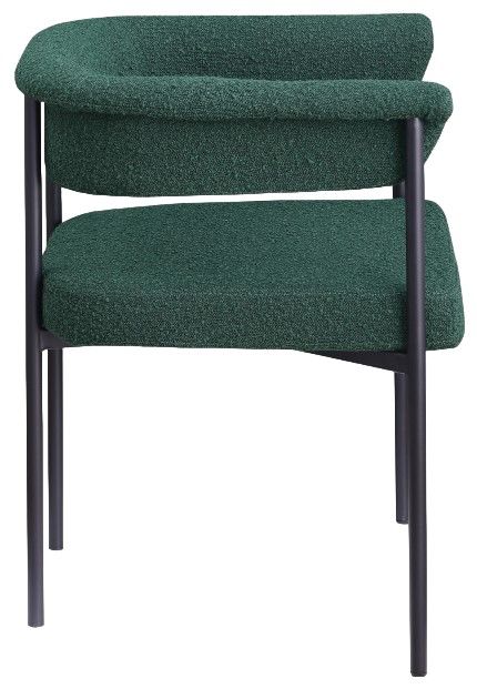 Meridian Furniture Malin Green Boucle Upholstered Dining Arm Chair-2