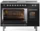 Ilve® Nostalgie II Series 48" Glossy Black Pro Style Dual Fuel Range-2