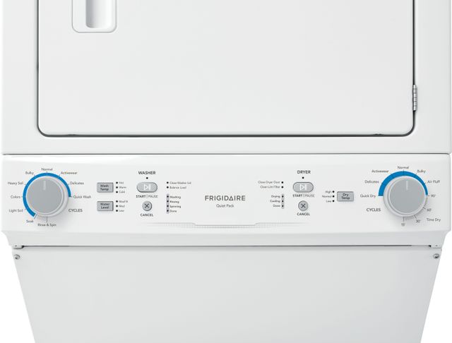 Frigidaire® 3.9 Cu. Ft. Washer, 5.6 Cu. Ft. Dryer White Electric Stack Laundry-7