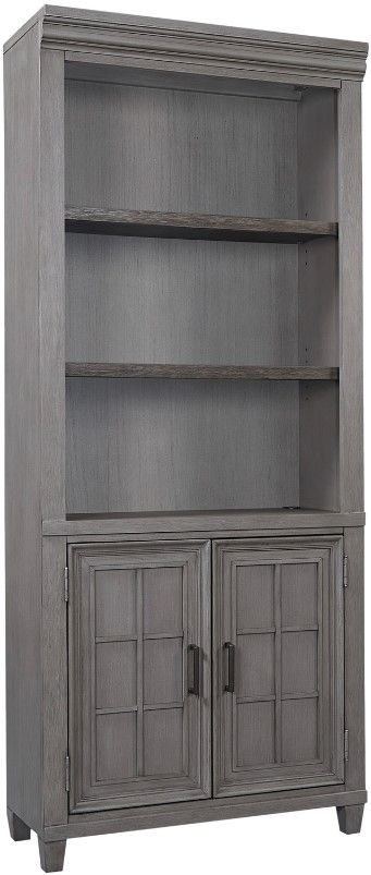 aspenhome® Caraway Aged Slate Door Bookcase-0