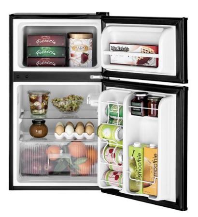 GE® 19" 3.1 Cu. Ft. Double-Door Black Compact Refrigerator-1