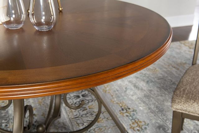 Powell® Hamilton Brushed Medium Cherry Dining Table with Bronze Base-3