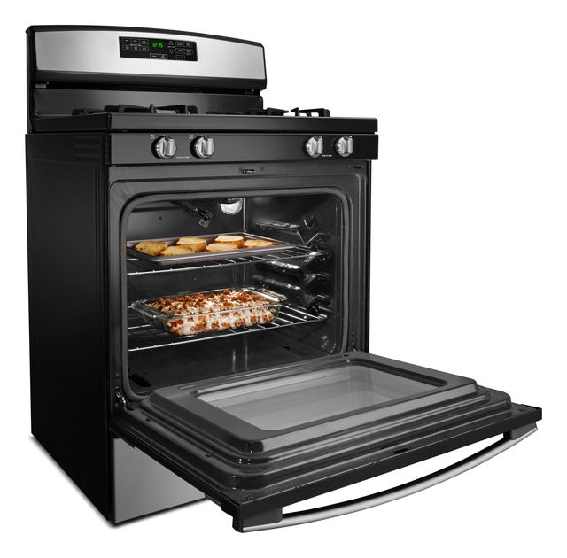 Amana® 30" Black on Stainless Free Standing Gas Range-3