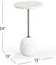 Bassett Mirror Aeirith White Accent Table with Gold Base-4