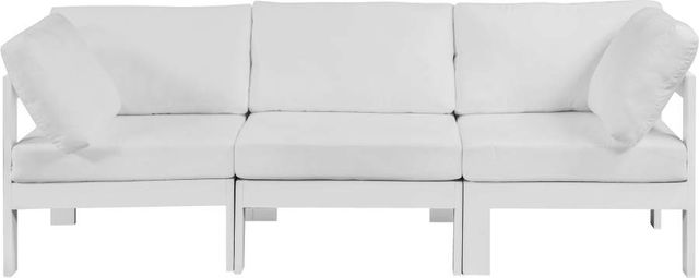 Meridian Furniture Nizuc 3-Piece White Outdoor Patio Modular Sofa-1