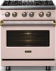 Viking® 5 Series 30" Blush Pro Style Dual Fuel (LP) Range with Polished Chrome Trim-2