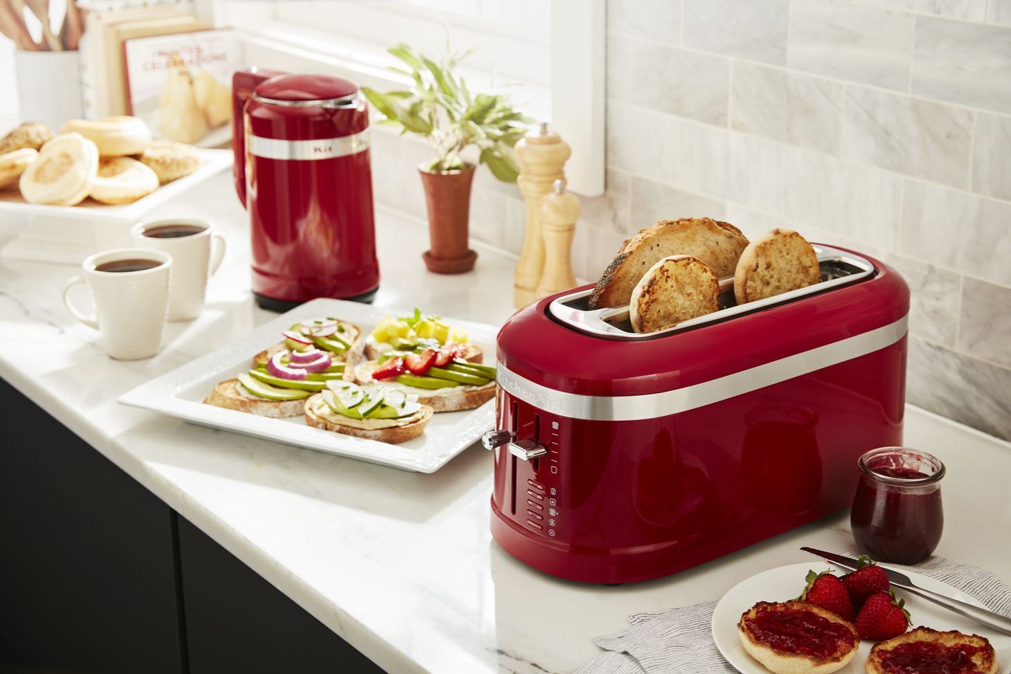 KitchenAid Empire Red 4 Slice Long Slot Toaster MVB Appliance Mattress Ocala and Leesburgh FL