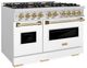 ZLINE Autograph Edition 48" 6.7 cu. ft. Gas Range with 8 Burner DuoPro™ Cooktop and Dual Ovens with White Matte Doors and Champagne Bronze Accents-2