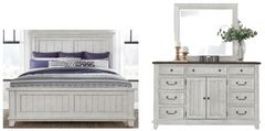 Liberty Furniture River Place 3-Piece Riverstone White/Tobacco King Bedroom Set