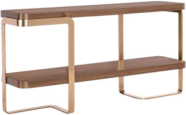 Hooker® Furniture Eleana Light Caramel Console Table with Bronze Base-0