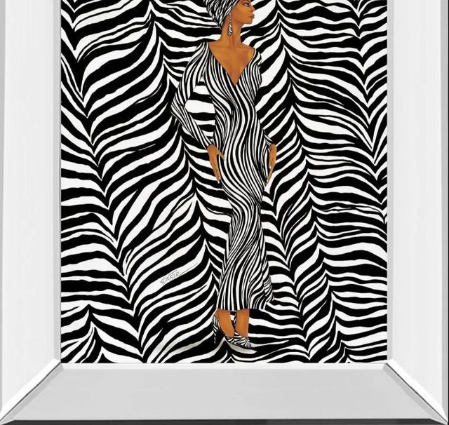 Classy Art Zebra Inspired Fashion by Dexter Griffin Mirror Framed Wall Art-1