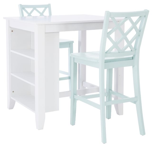 Powell® Maui 3-Piece Mint/White Counter Table Set-0