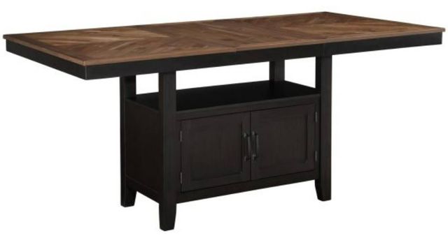 Steve Silver Co. Bermuda Black/Dark Brown Storage Counter Table with Leaf-3