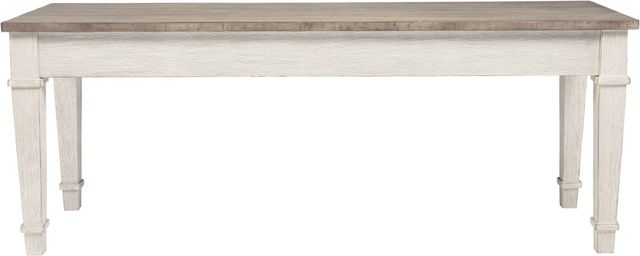 Signature Design by Ashley® Skempton Distressed Grayish White Storage Bench-1
