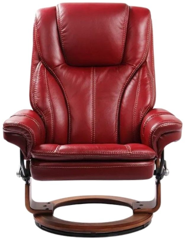 BenchMaster High Line Hana Ruby Red Chair and Ottoman Set-2